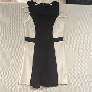 Black and White Sleeveless Dress